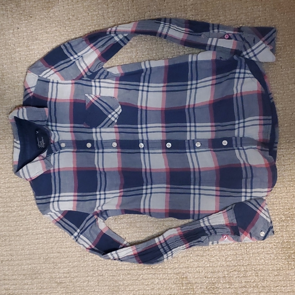America Eagle plaid buttonup